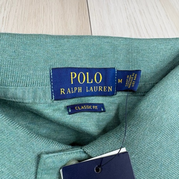 NWT Polo Ralph Lauren Cotton Polo Shirt Classic Fit Mens Size M Medium Green - Picture 6 of 16